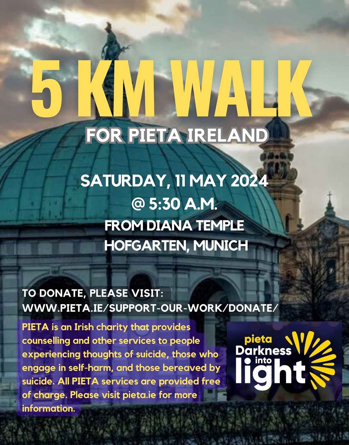 Pieta Walk – Darkness into Light am 11.05.2024