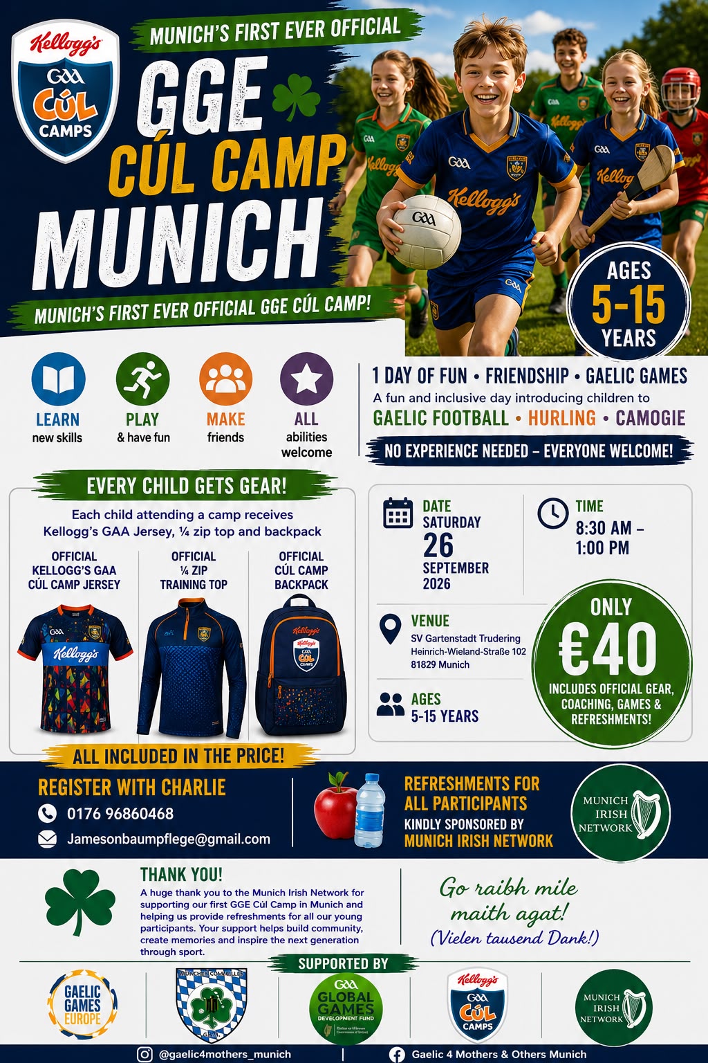 Münchens GGE Cúl Camp am 26. September 2026